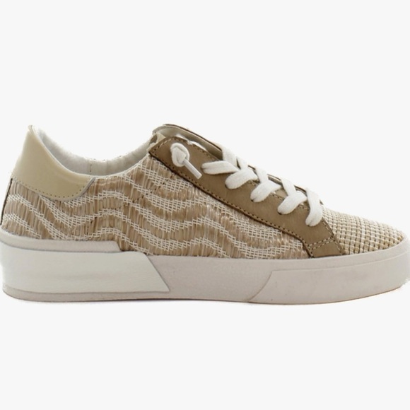 NIB Women's Dolce Vita Zina Sneakers size 8.5 Tan Wheat Raffia - Picture 6 of 8